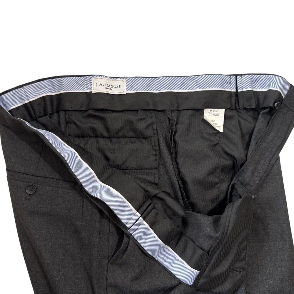 J.M.‎ Haggar classic fit pants 38x30 Charcoal Blue
